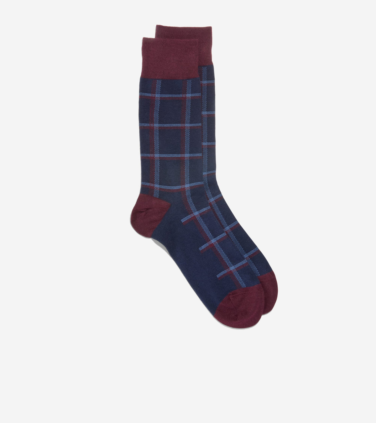 Men's Plaid Dress Crew Socks in Blue | Cole Haan