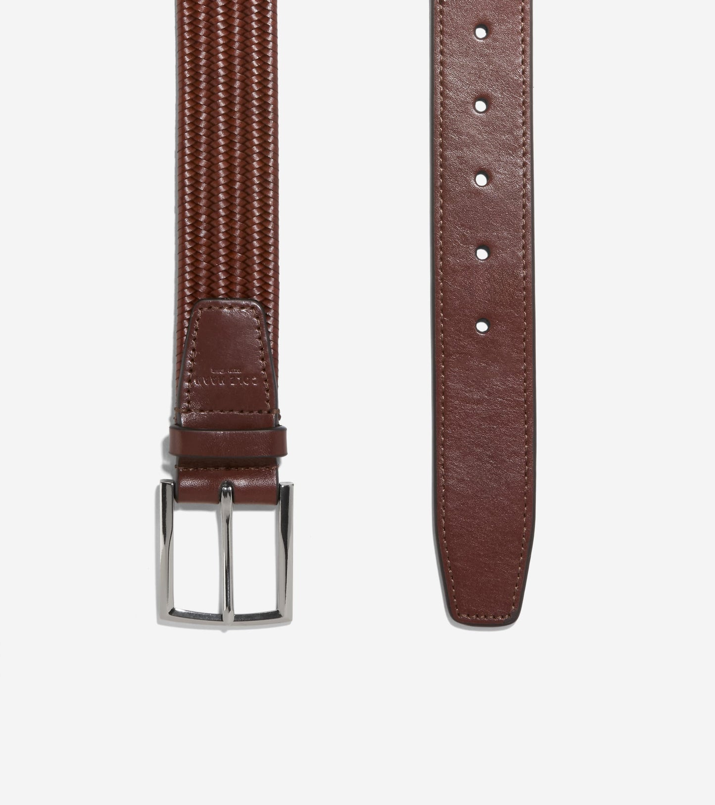 Men's 35MM Leather Stretch Braid Belt in Brown | Cole Haan