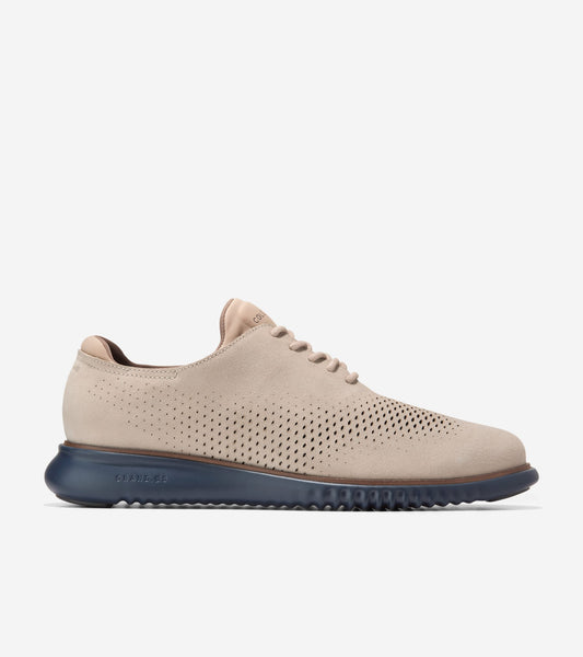 Men's 2.ZERØGRAND Laser Wingtip Oxfords in Beige | Cole Haan