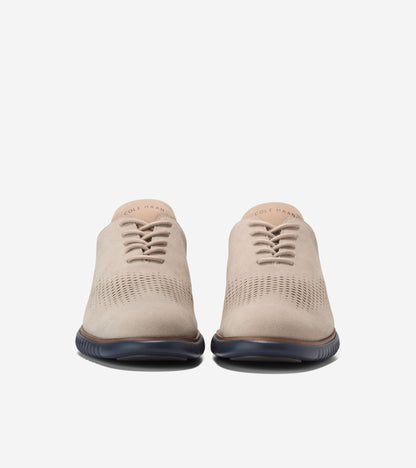 Men's 2.ZERØGRAND Laser Wingtip Oxfords in Beige | Cole Haan