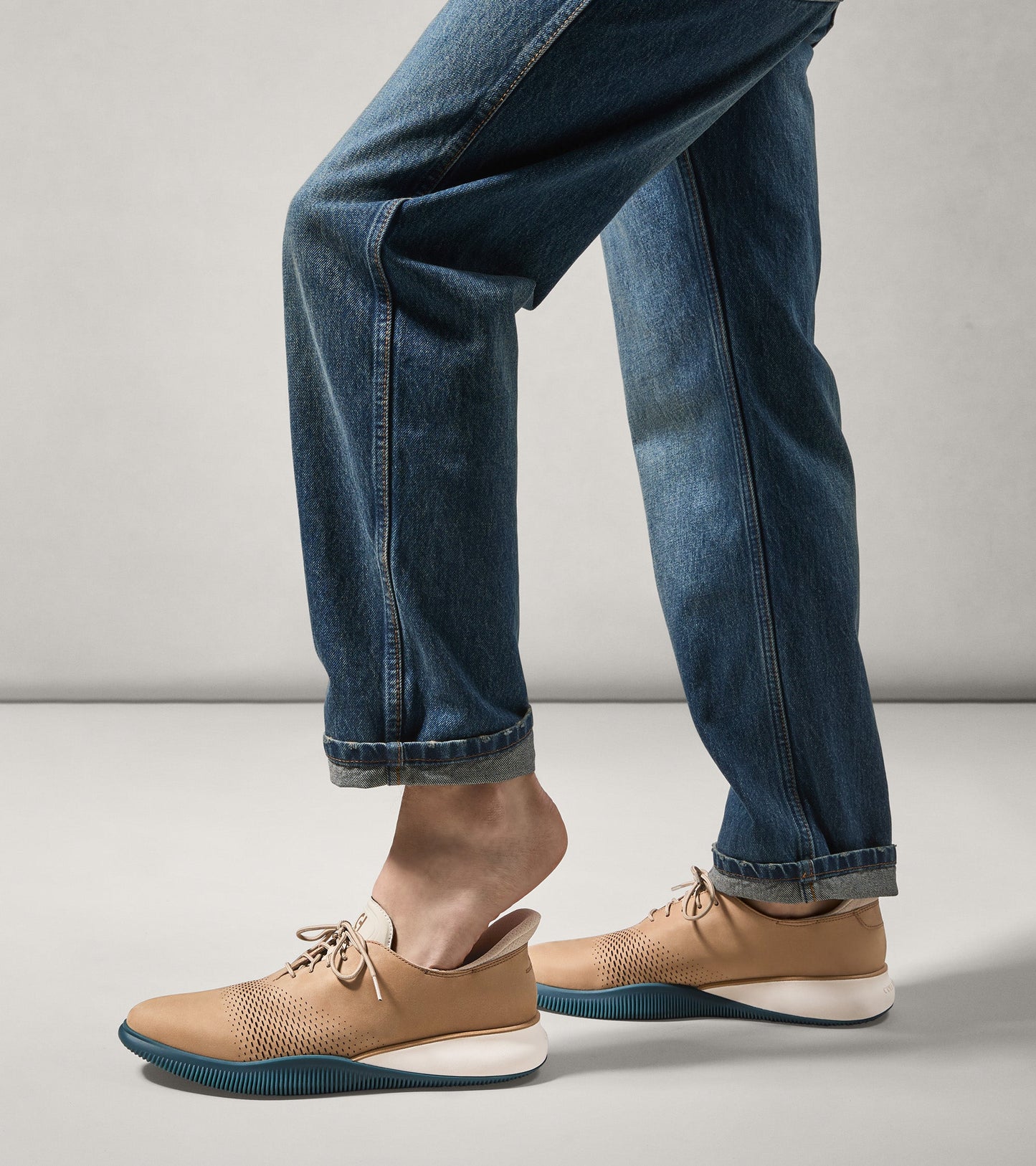 Men's 6.ZERØGRAND Laser Quick-On Oxfords in Beige | Cole Haan