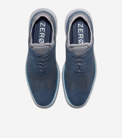 Men's 2.ZERØGRAND Laser Wingtip Oxfords in Blue | Cole Haan
