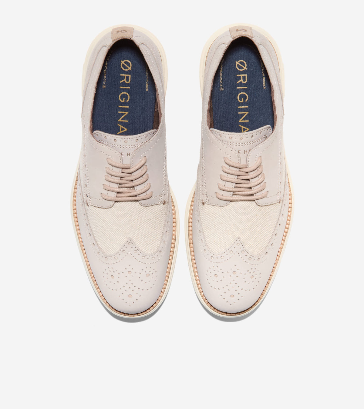 Men's ØriginalGrand Remastered Wingtip Oxfords in Beige | Cole Haan