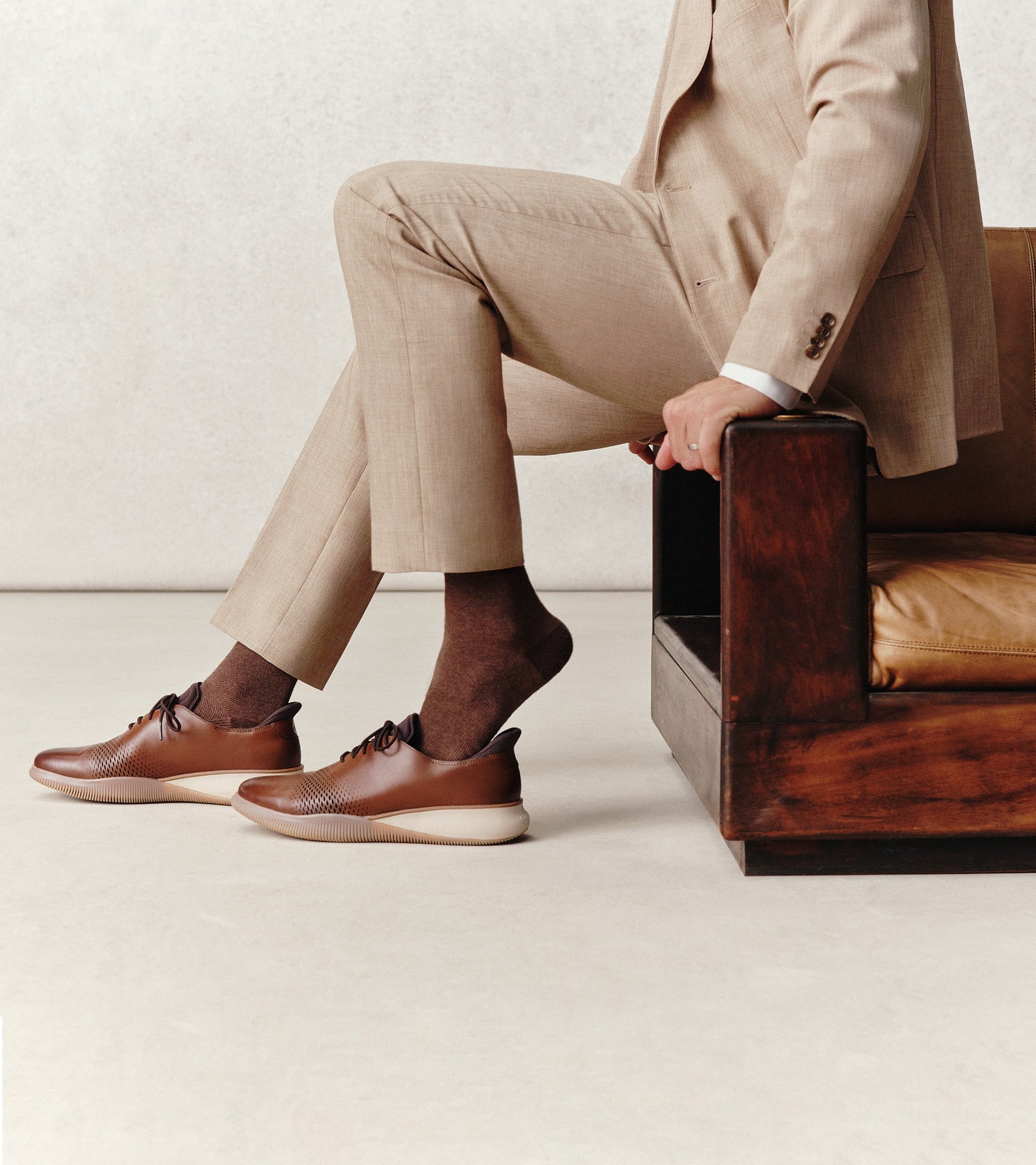 Men's 6.ZERØGRAND Laser Quick-On Oxfords in Brown | Cole Haan