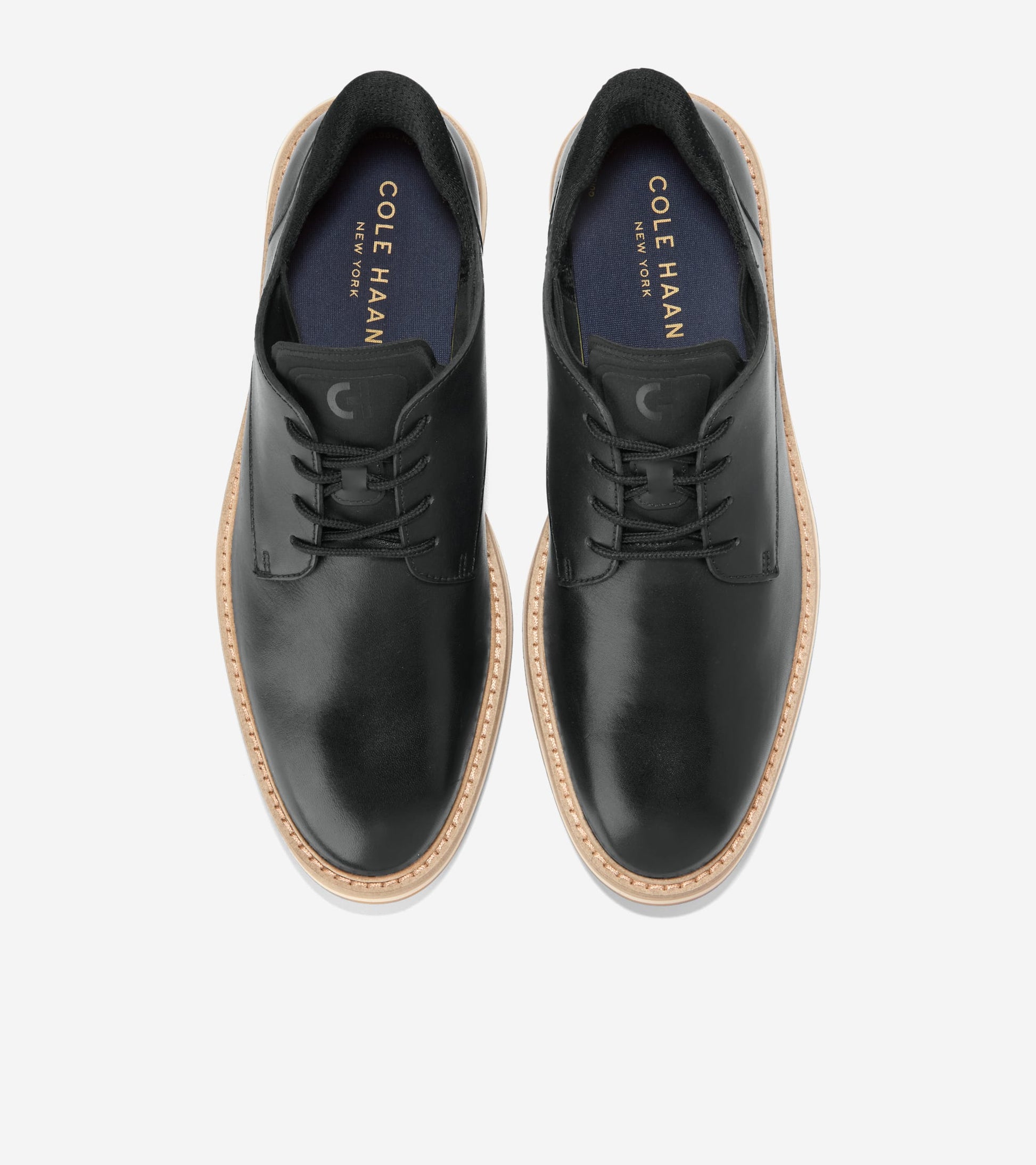 Men's Mansfield Grand Plain Toe Quick-On Oxfords in Black | Cole Haan