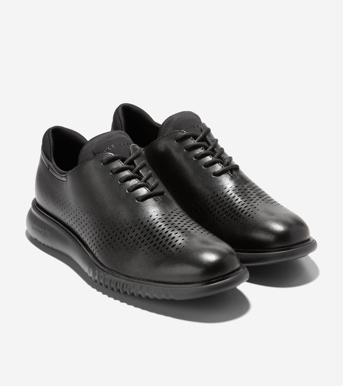 Men's 2.ZERØGRAND Laser Wingtip Oxfords in Black | Cole Haan