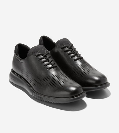 Men's 2.ZERØGRAND Laser Wingtip Oxfords in Black | Cole Haan