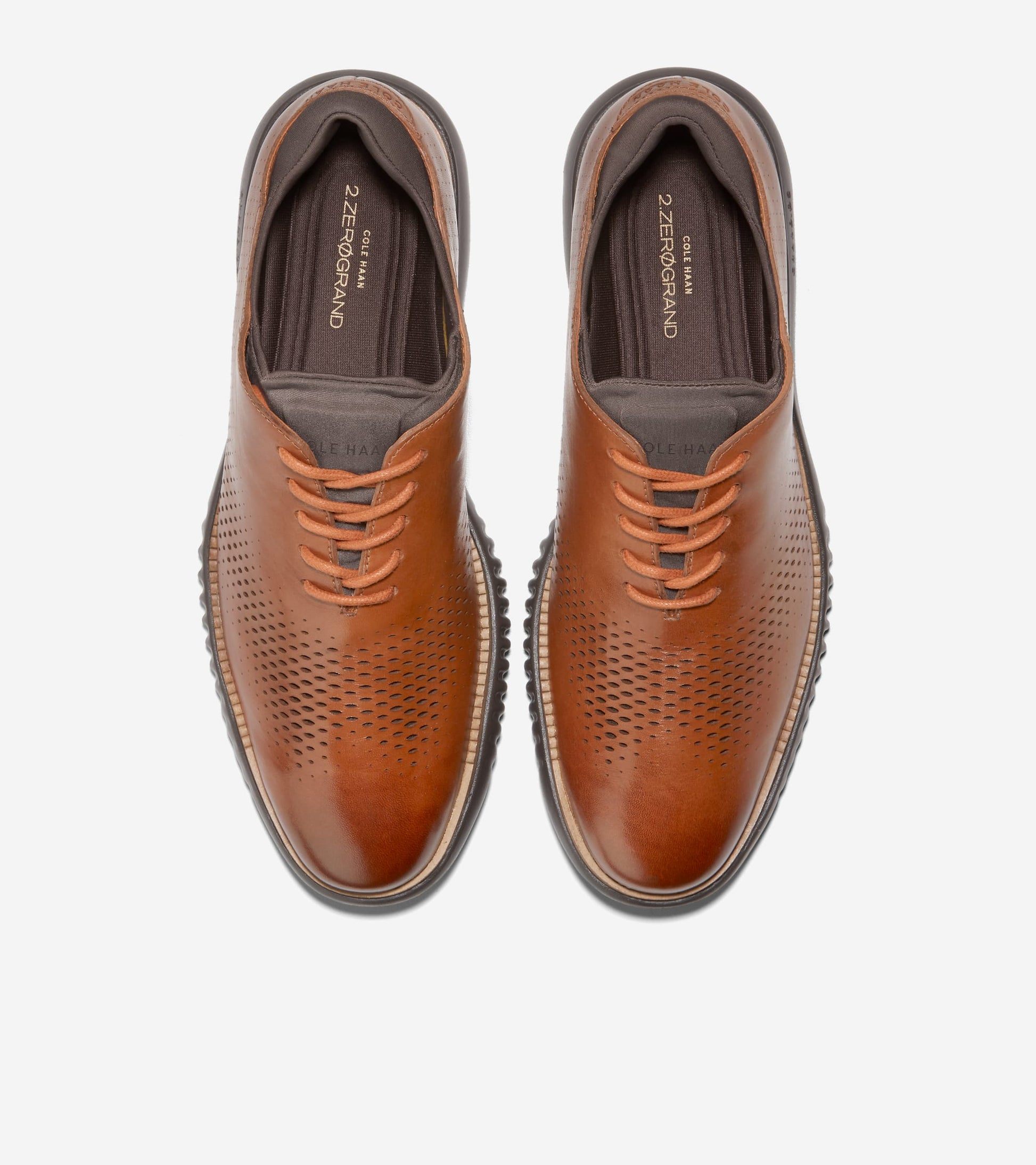 Men's 2.ZERØGRAND Laser Wingtip Oxfords in Brown | Cole Haan