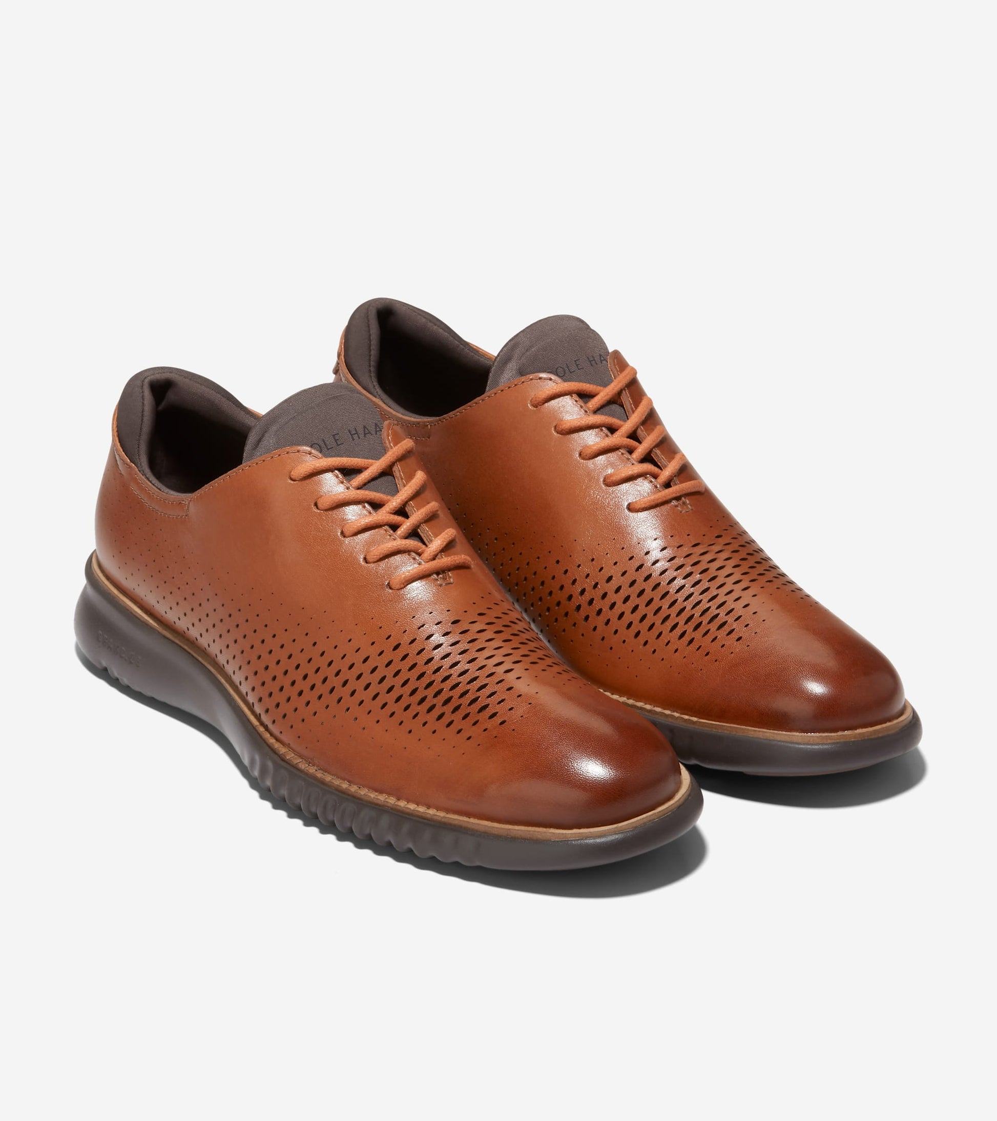 Men's 2.ZERØGRAND Laser Wingtip Oxfords in Brown | Cole Haan