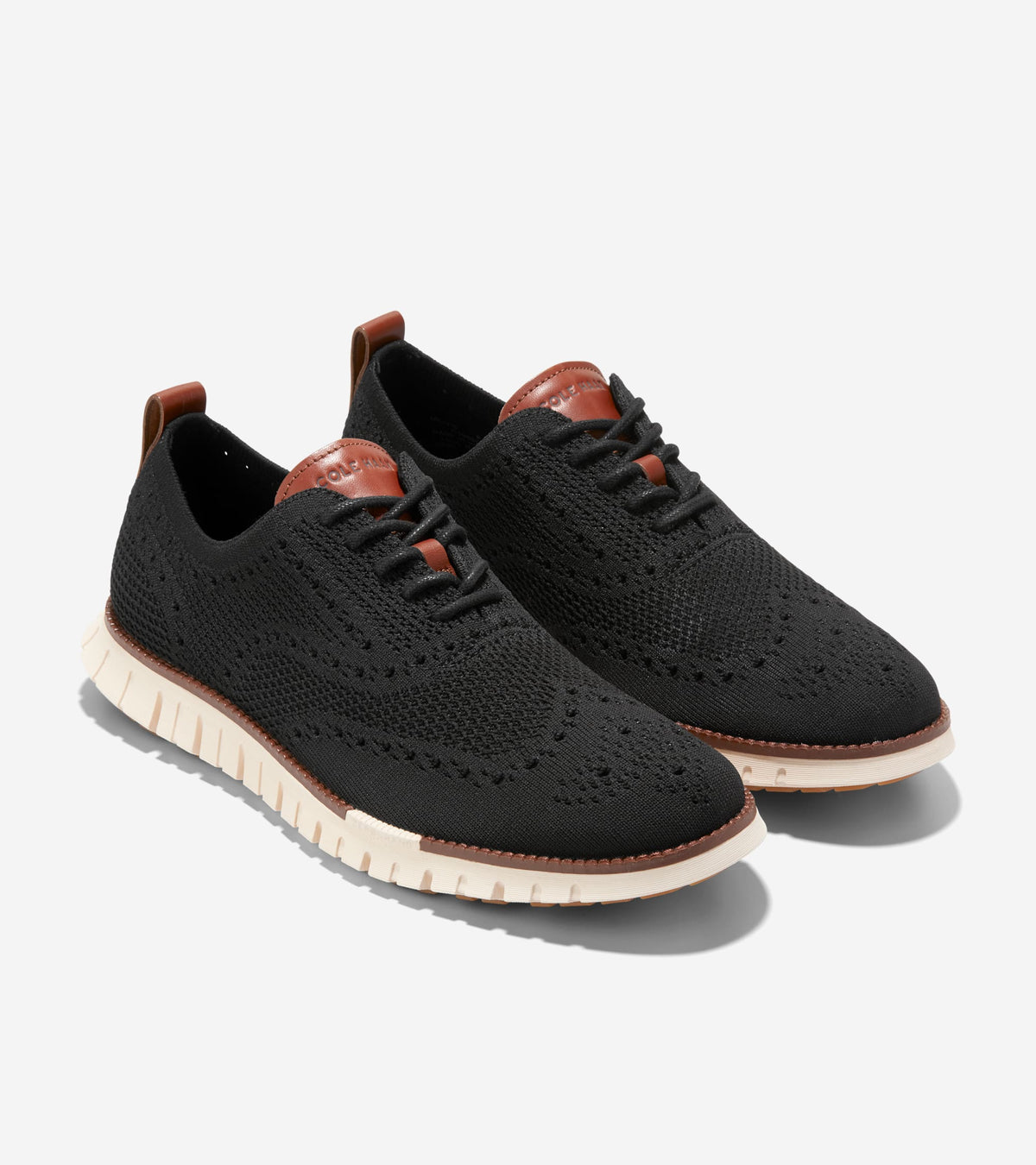 Men's ZERØGRAND Remastered Stitchlite™ Wingtip Oxfords in Black | Cole Haan
