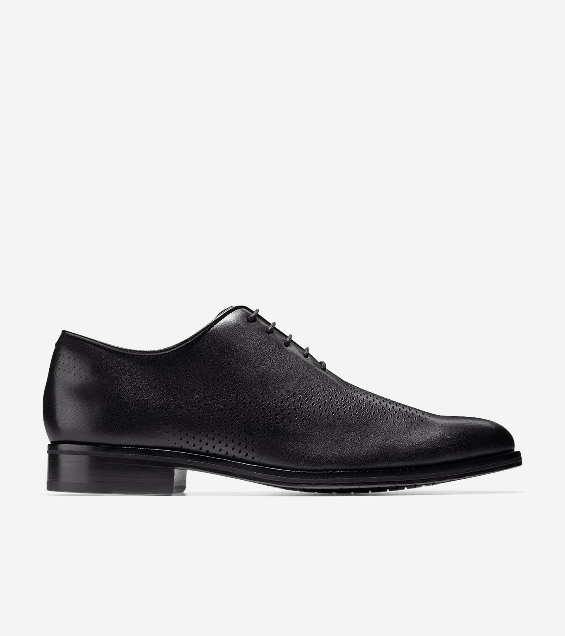 Men's Washington Grand Laser Wingtip Oxfords in Black | Cole Haan