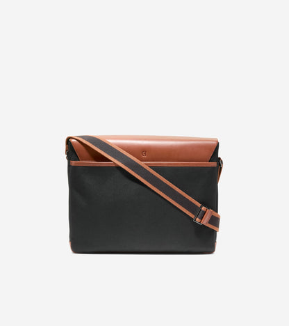 Men's Judson Brushed Twill Messenger Bag in Black | Cole Haan