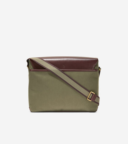 Men's Judson Brushed Twill Messenger Bag in Green | Cole Haan