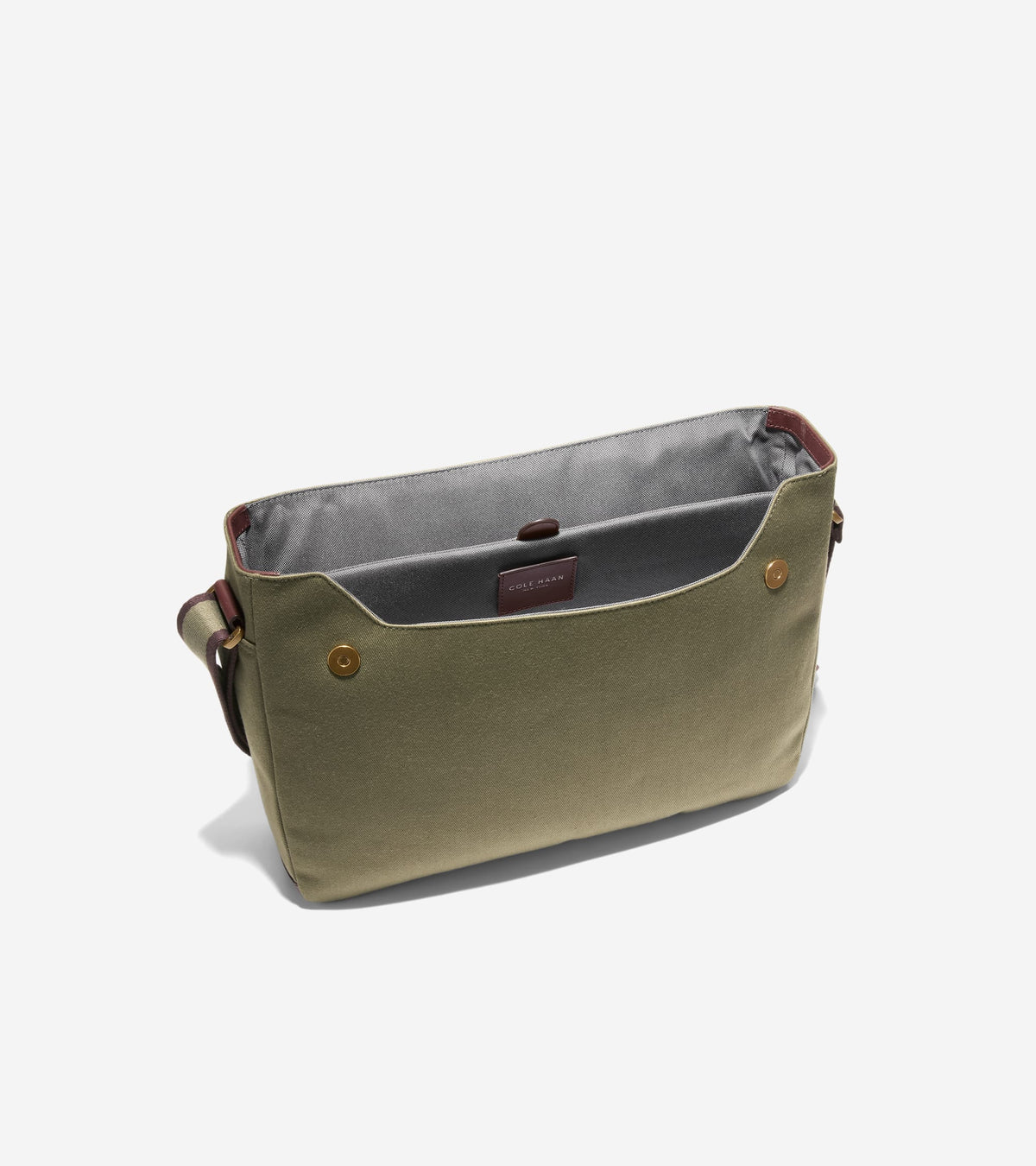 Men's Judson Brushed Twill Messenger Bag in Green | Cole Haan