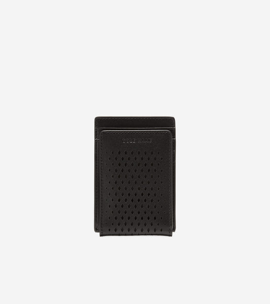 Washington Perforated Card Case in Black | Cole Haan