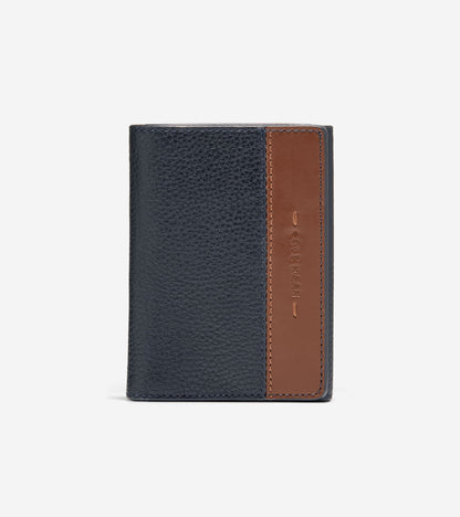 Men's Two Tone Z-Fold Wallet in Brown, blue | Cole Haan