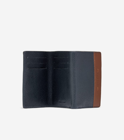 Men's Two Tone Z-Fold Wallet in Brown, blue | Cole Haan