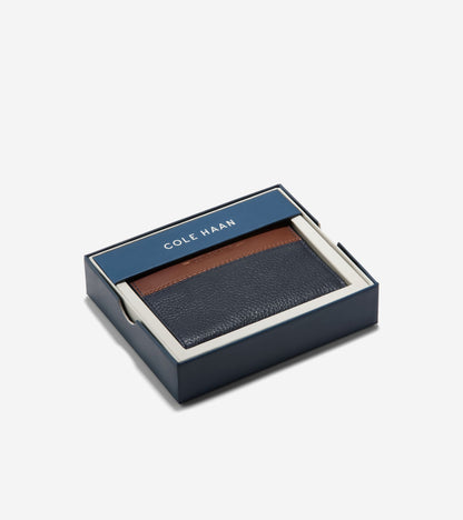 Men's Two Tone Z-Fold Wallet in Brown, blue | Cole Haan