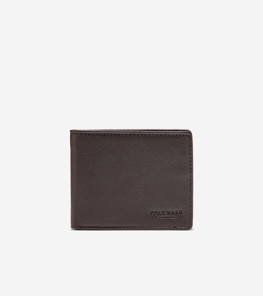 Men's Bifold Wallet with Embossed Logo in Brown | Cole Haan
