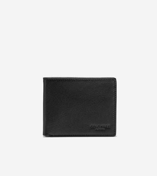Men's Bifold Wallet with Embossed Logo in Black | Cole Haan