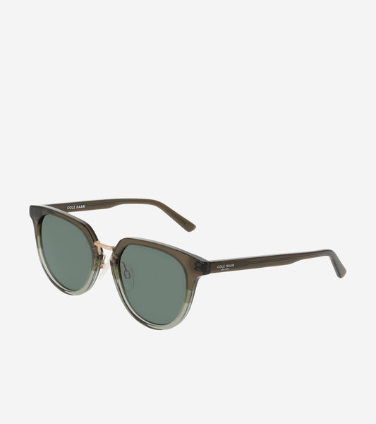 Men's Modern Elevated Round Sunglasses in Green | Cole Haan