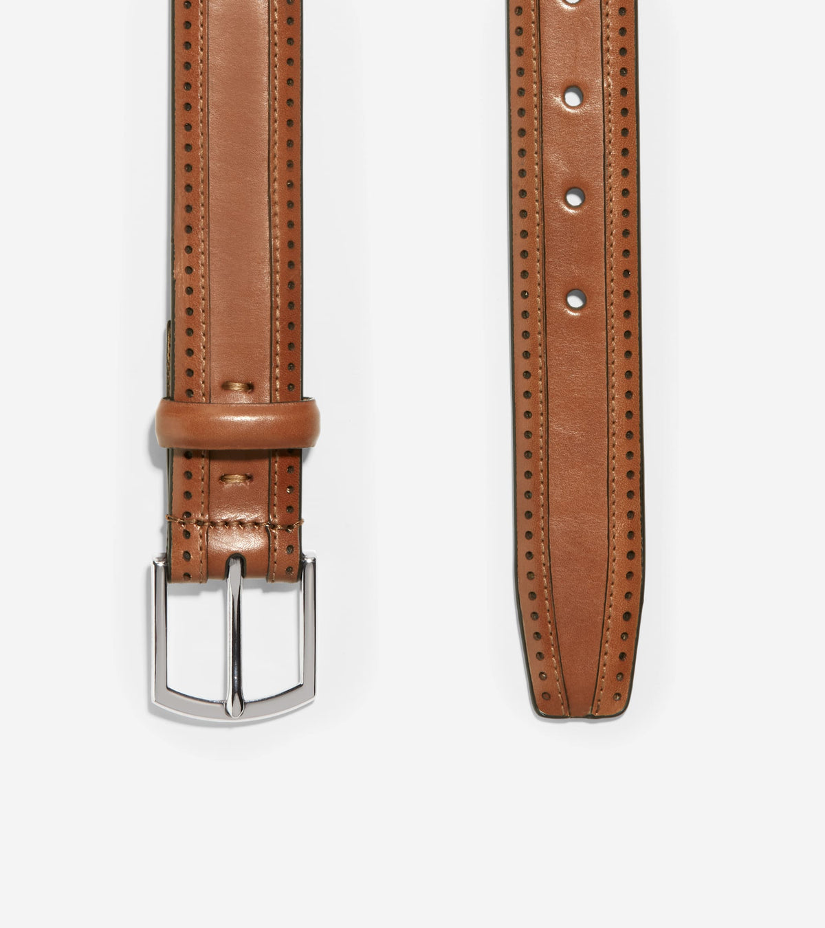 Dawson 32MM Perforated Belt in Brown | Cole Haan