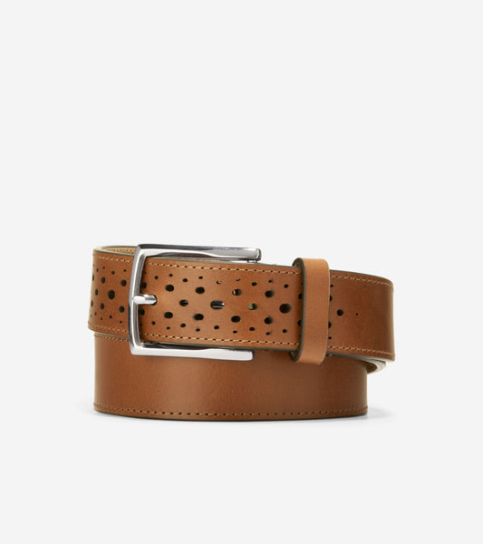 32MM Washington Perforated Belt in Brown | Cole Haan