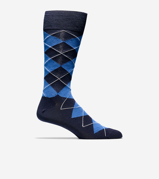 Men's Classic Argyle Crew Socks in Blue | Cole Haan