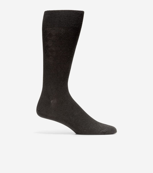 Men's Tonal Argyle Crew Socks in Black | Cole Haan