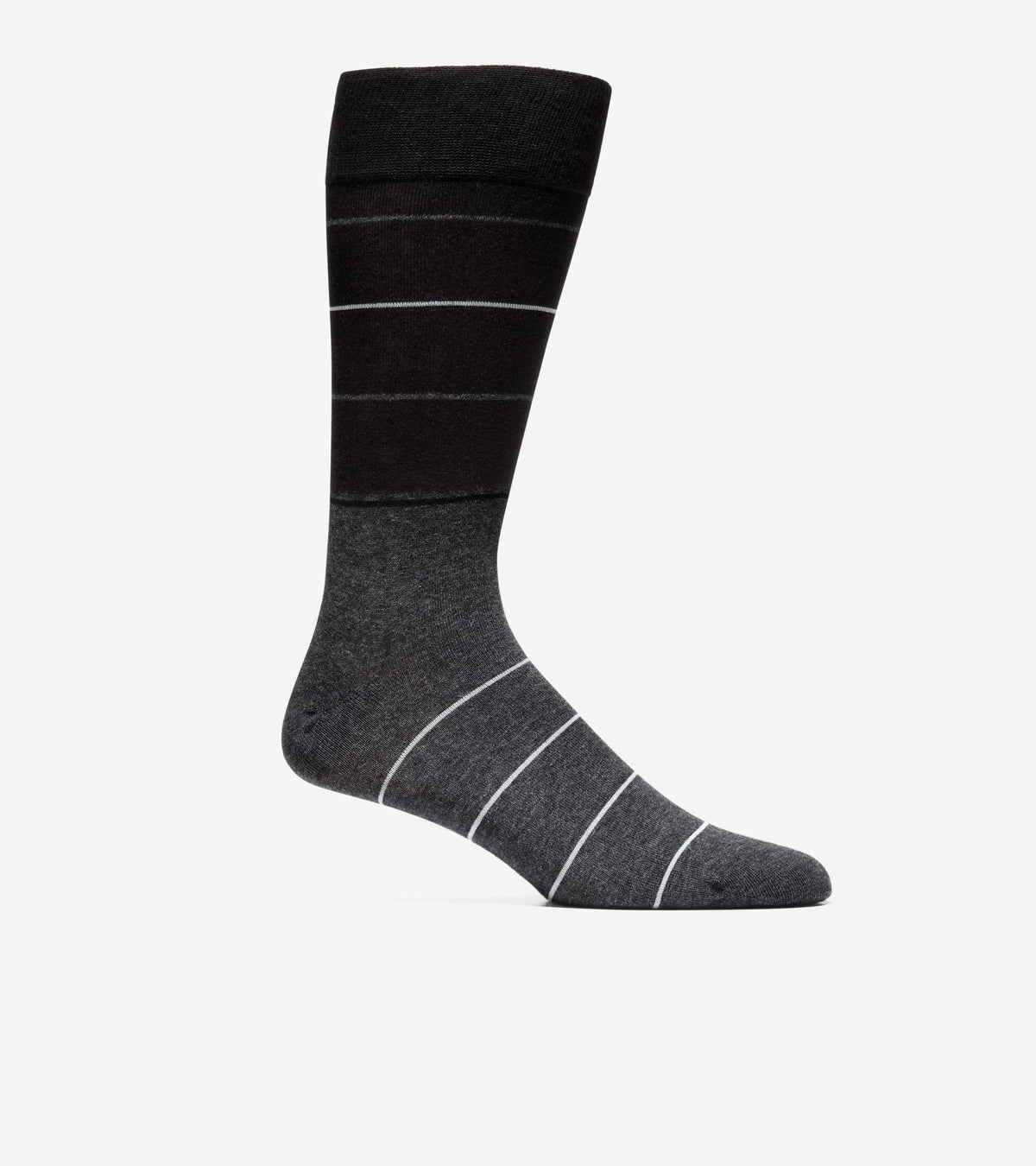 Men's Color Block Stripe Dress Crew Socks in Black | Cole Haan