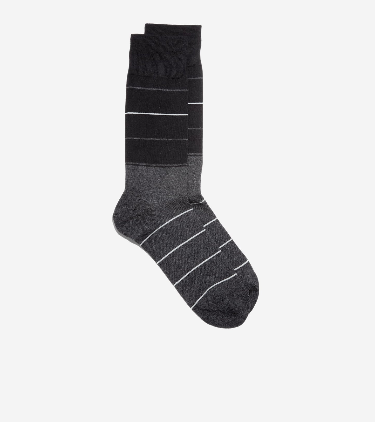 Men's Color Block Stripe Dress Crew Socks in Black | Cole Haan