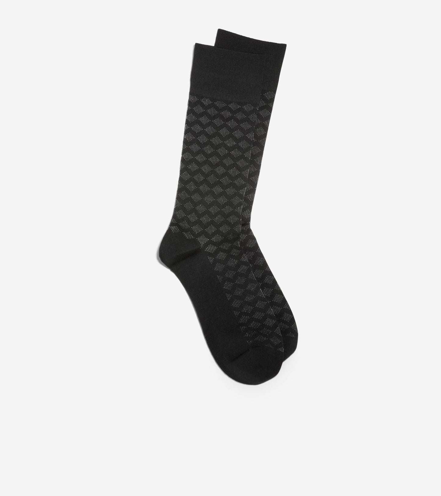 Men's Diamond Microfiber Dress Crew Socks in Black | Cole Haan