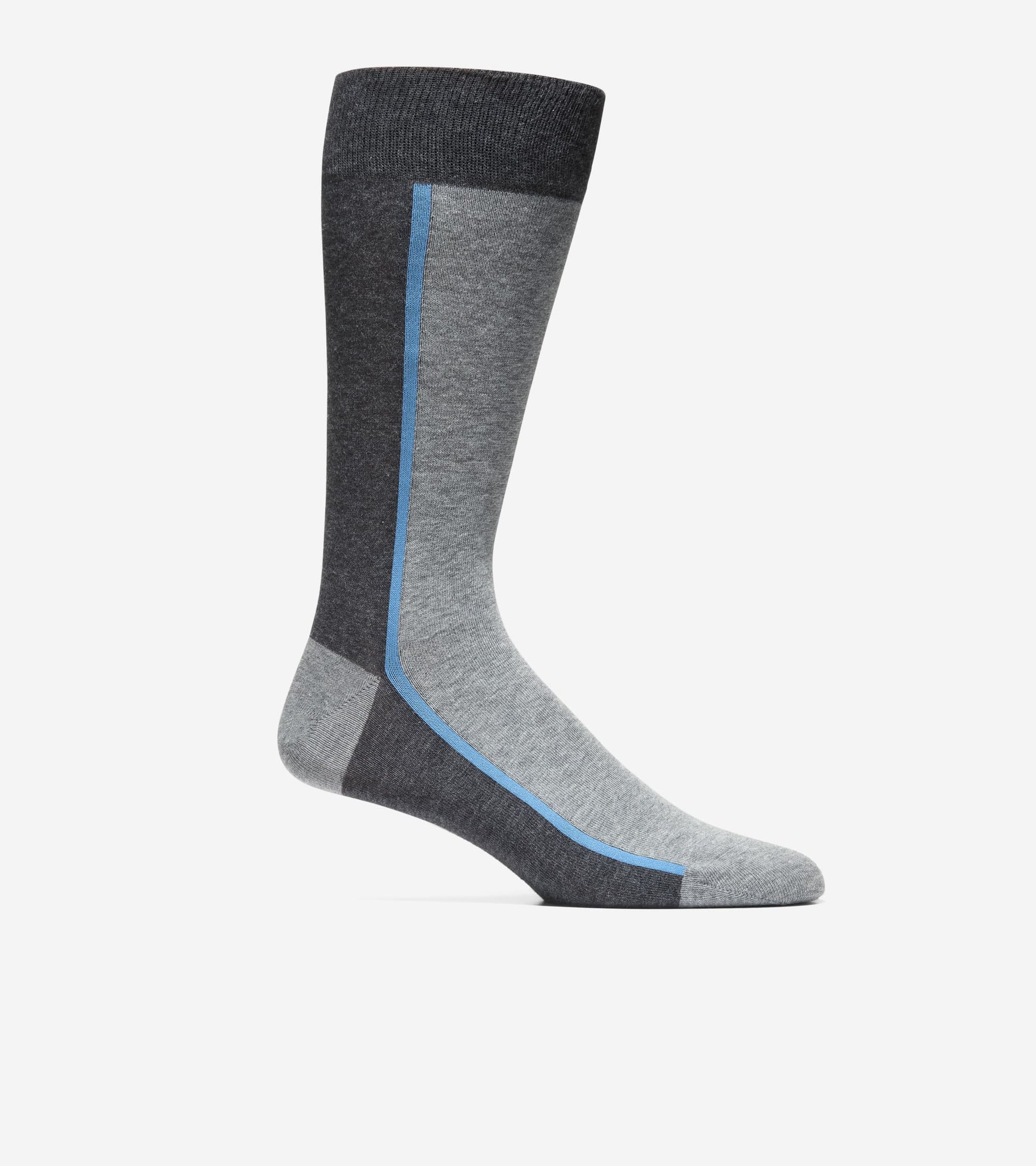 Men's Stripe Colorblock Dress Crew Socks in Grey | Cole Haan