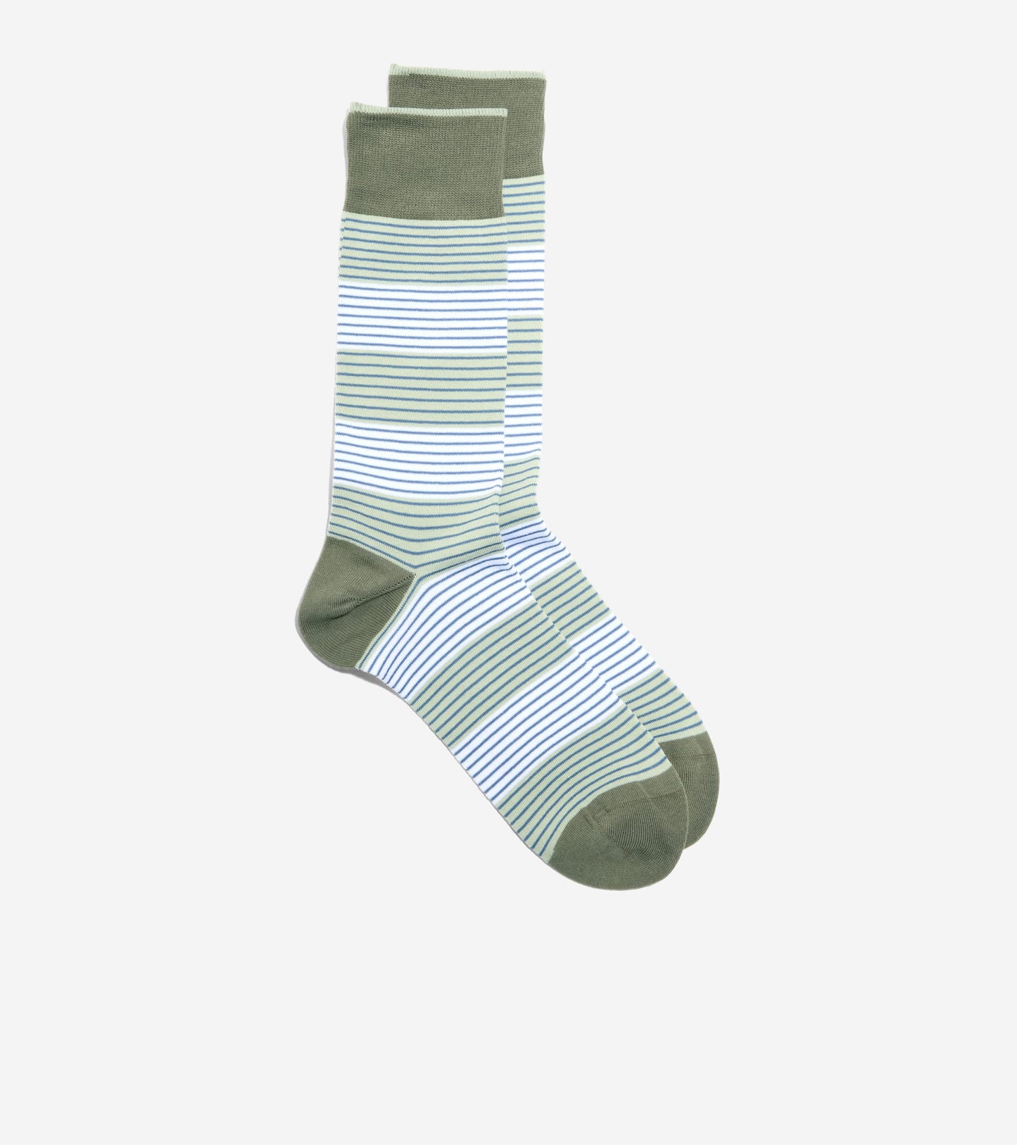 Men's Multi Stripe Dress Crew Socks in Green | Cole Haan