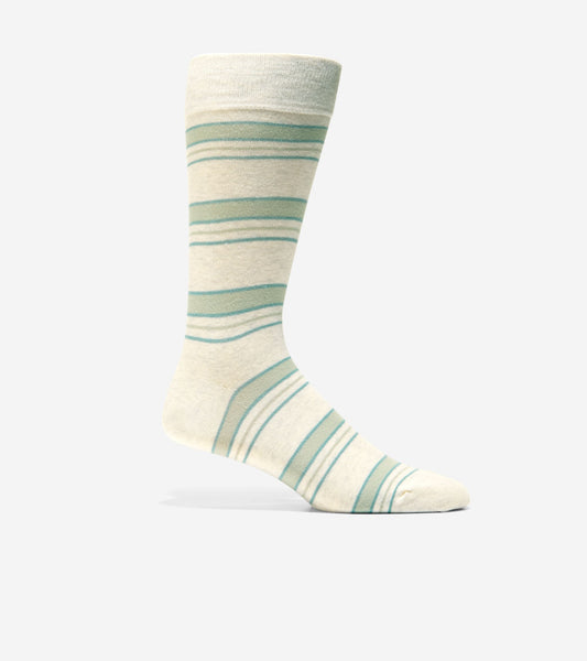 Men's Stripe Dress Crew Socks in Beige | Cole Haan