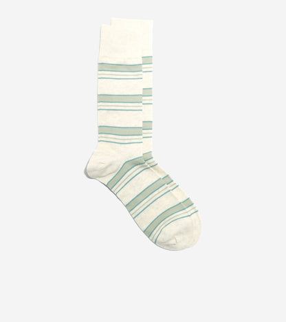 Men's Stripe Dress Crew Socks in Beige | Cole Haan