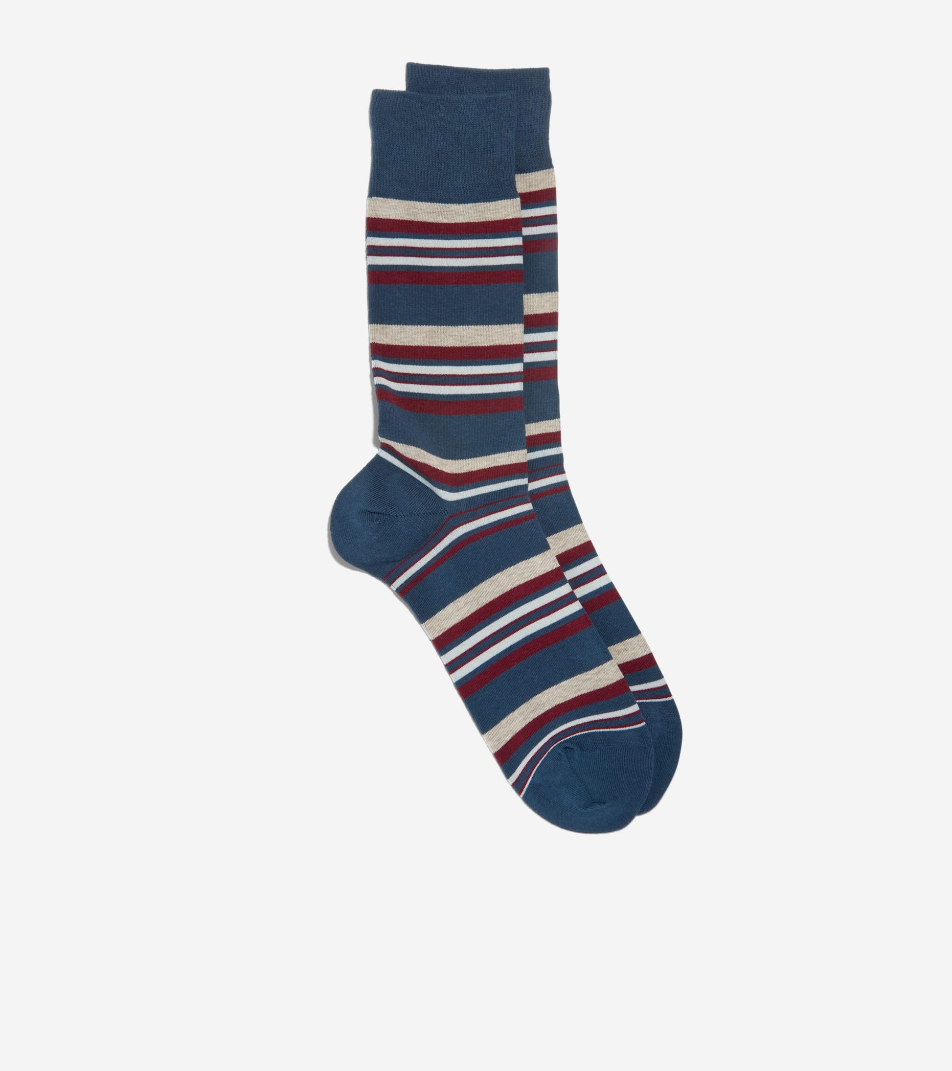 Men's Striped Dress Crew Socks in Blue | Cole Haan