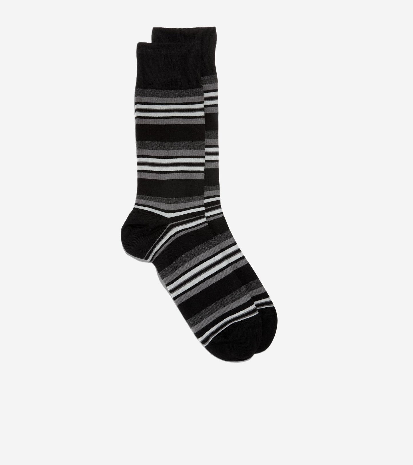 Men's Striped Dress Crew Socks in Black | Cole Haan