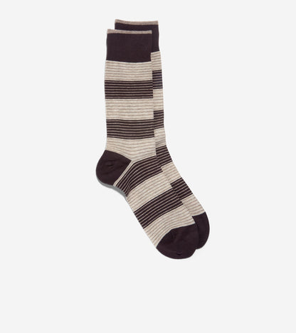 Men's Multi Stripe Dress Crew Socks in Brown | Cole Haan