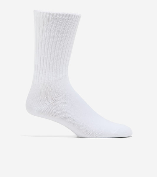 Men's Solid Marl Casual Crew Socks in White | Cole Haan