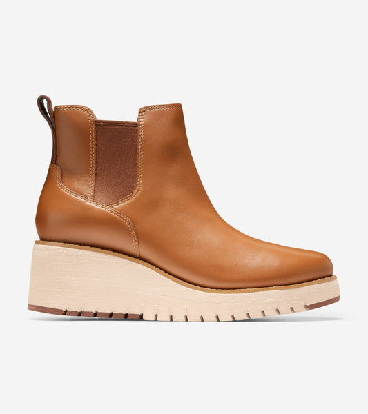Women's ZERØGRAND City Wedge Waterproof Boots in Brown | Cole Haan