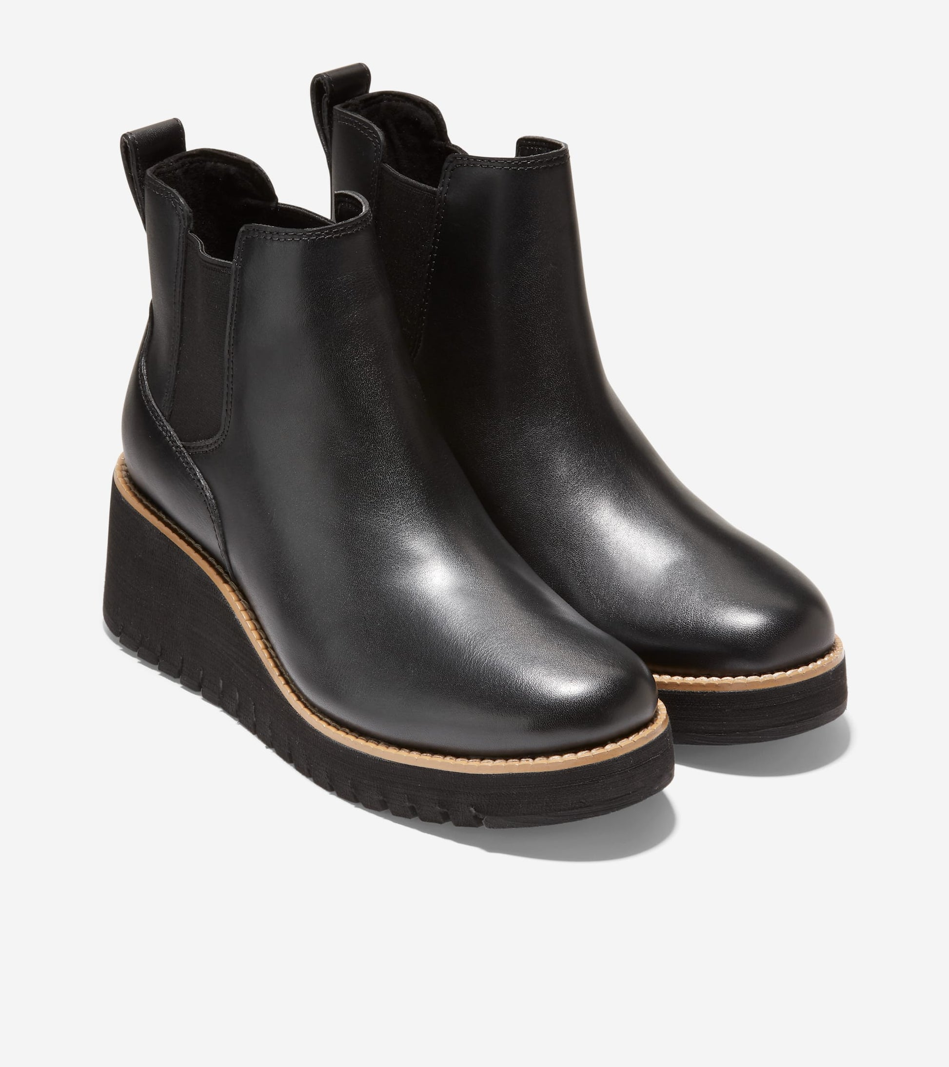 Women's ZERØGRAND City Wedge Waterproof Boots in Black | Cole Haan