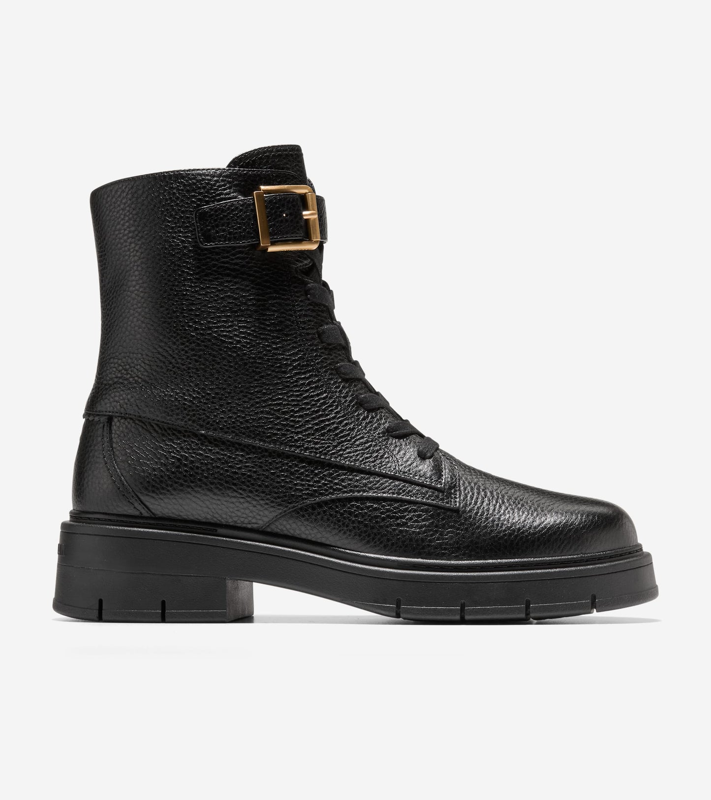 Women's Grand Flex Fenella Buckle Lace-Up Waterproof Booties in Black | Cole Haan