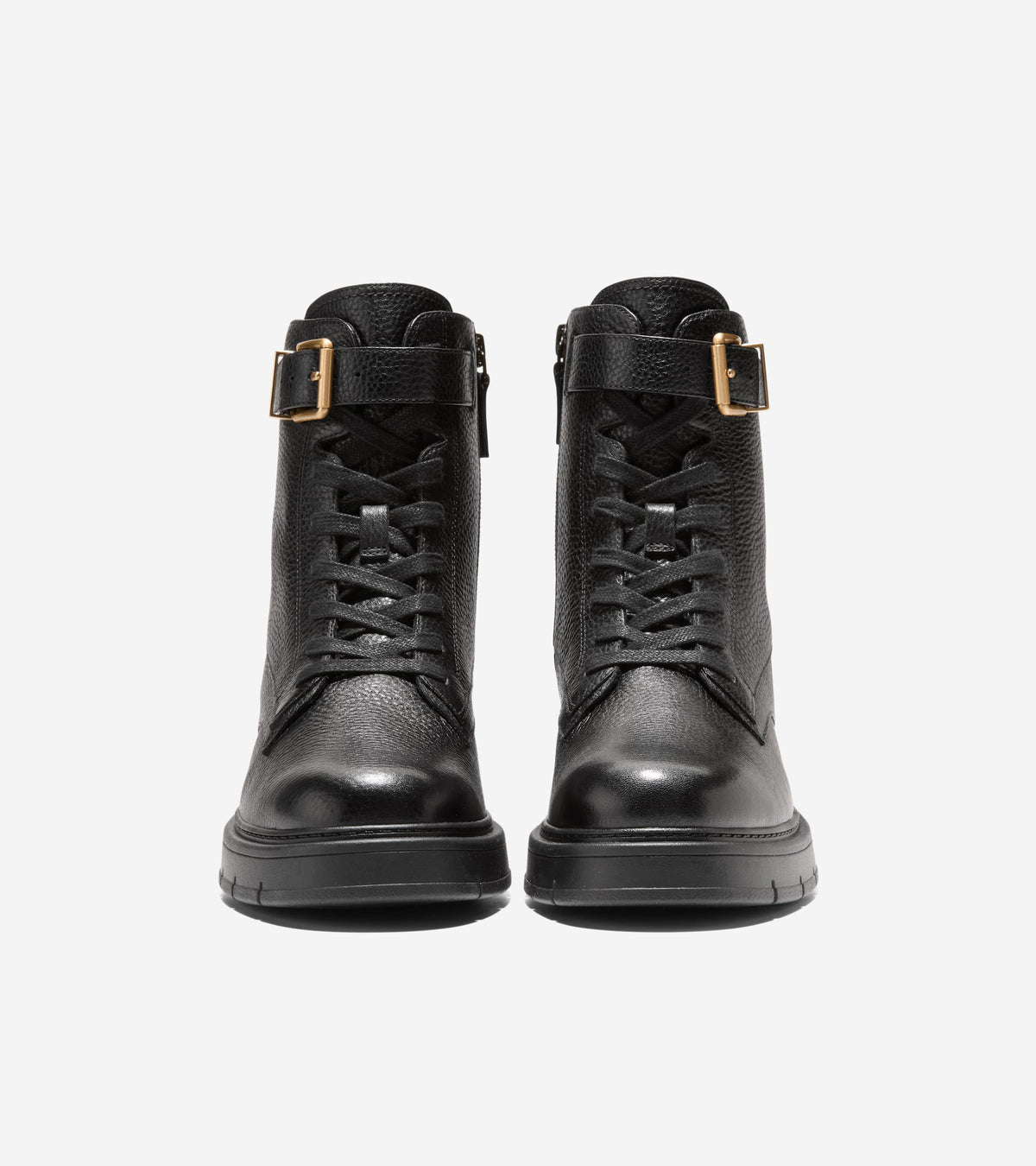 Women's Grand Flex Fenella Buckle Lace-Up Waterproof Booties in Black | Cole Haan