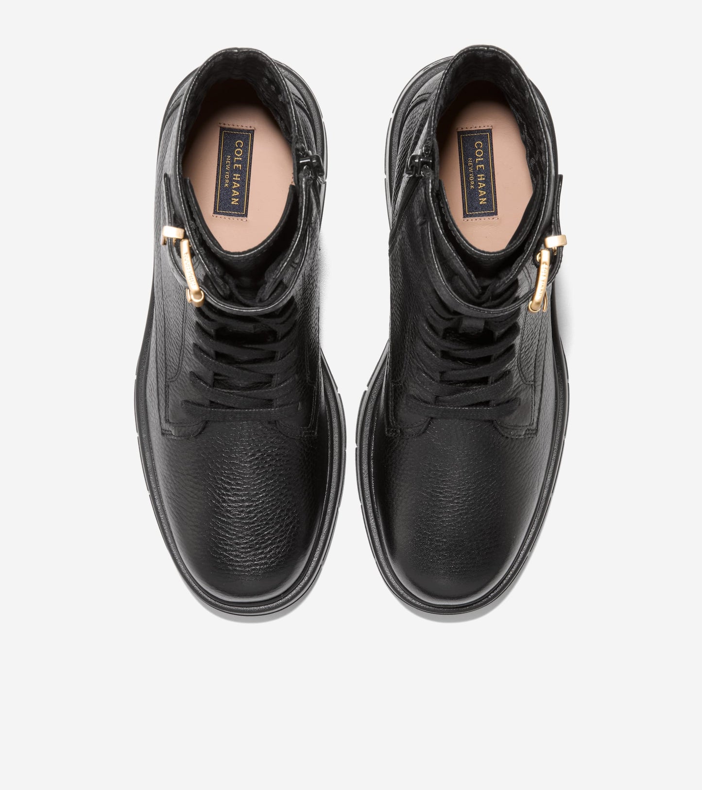 Women's Grand Flex Fenella Buckle Lace-Up Waterproof Booties in Black | Cole Haan