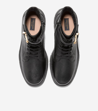 Women's Grand Flex Fenella Buckle Lace-Up Waterproof Booties in Black | Cole Haan