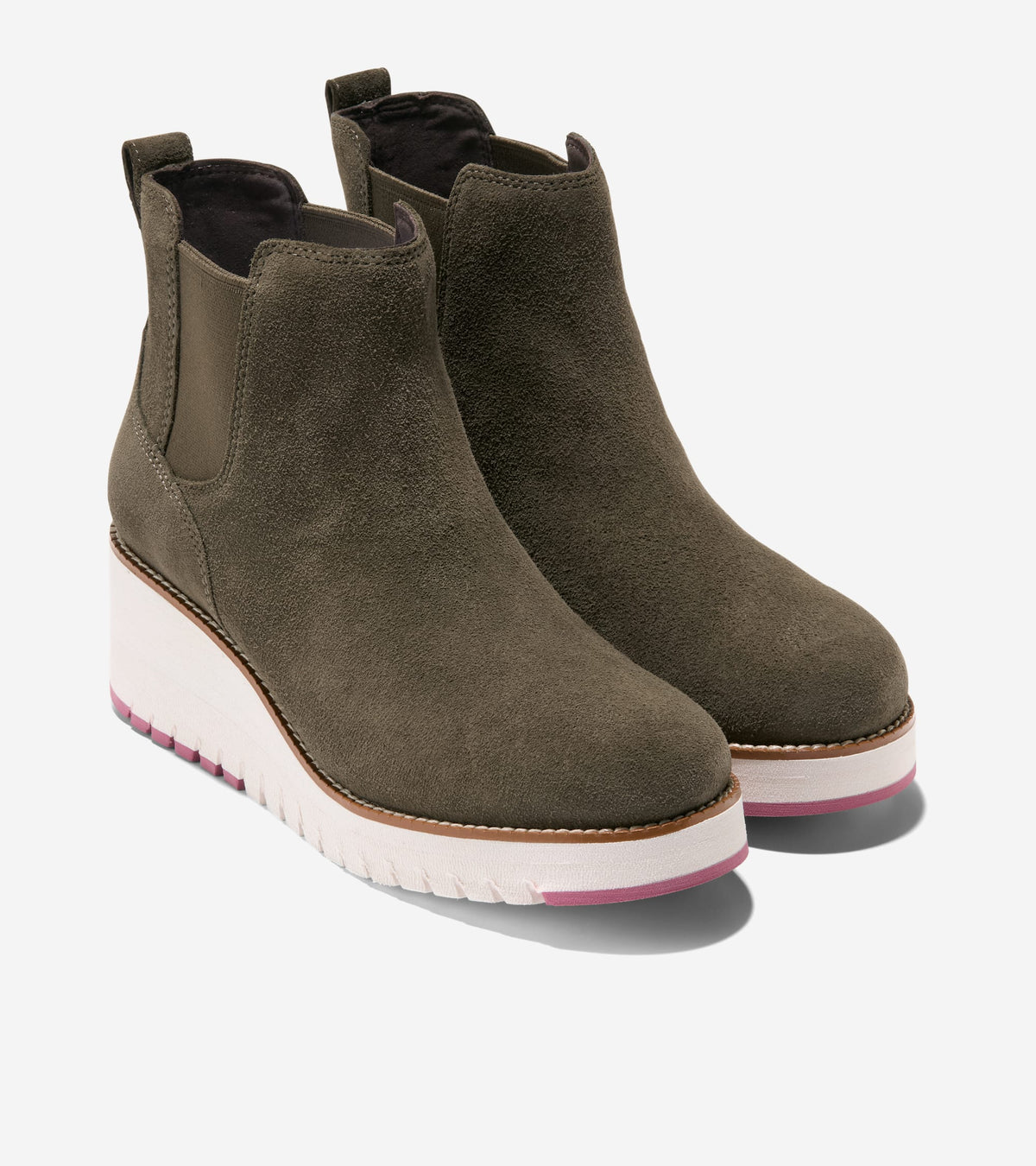 Women's ZERØGRAND City Wedge Waterproof Boots in Green | Cole Haan