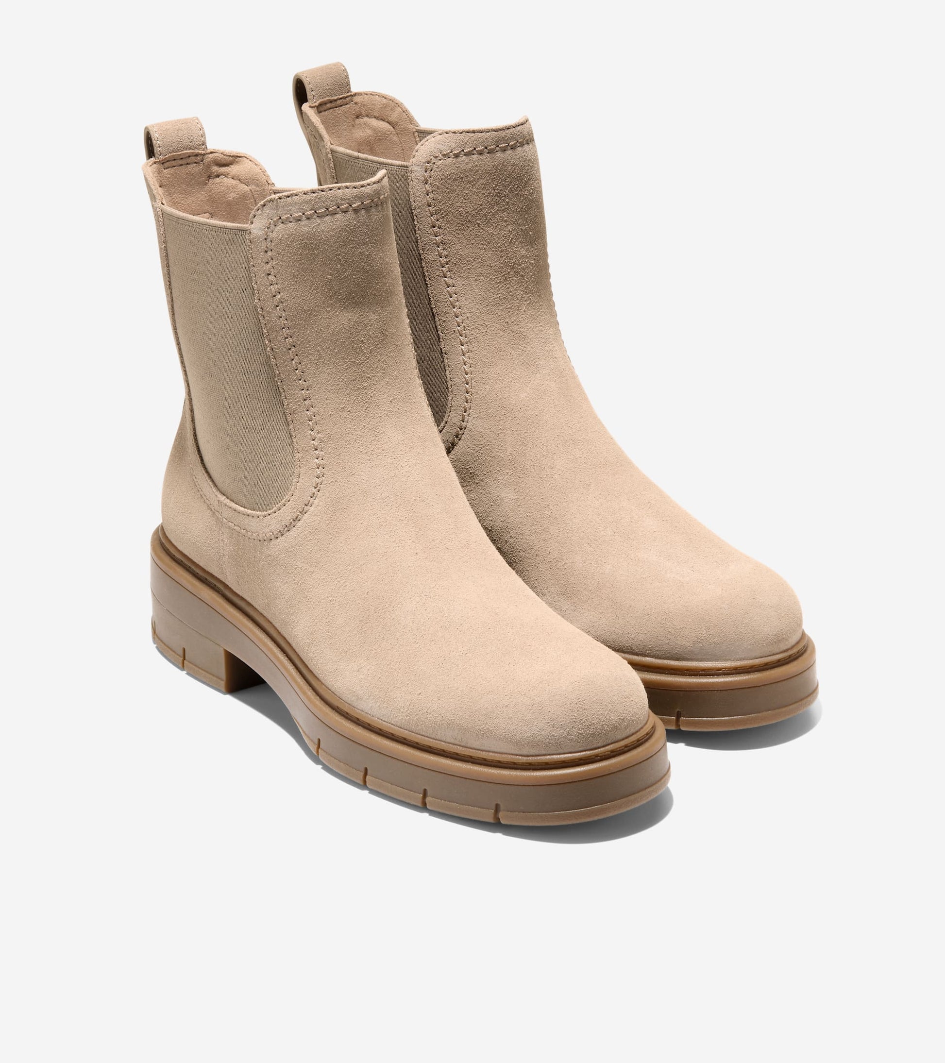 Women's Grand Flex Fenella Chelsea Waterproof Booties in Beige | Cole Haan