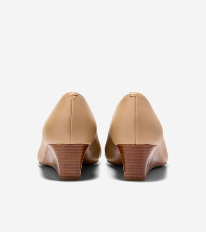 Women's Go-To Malta Peep Toe Bow Wedges in Beige | Cole Haan