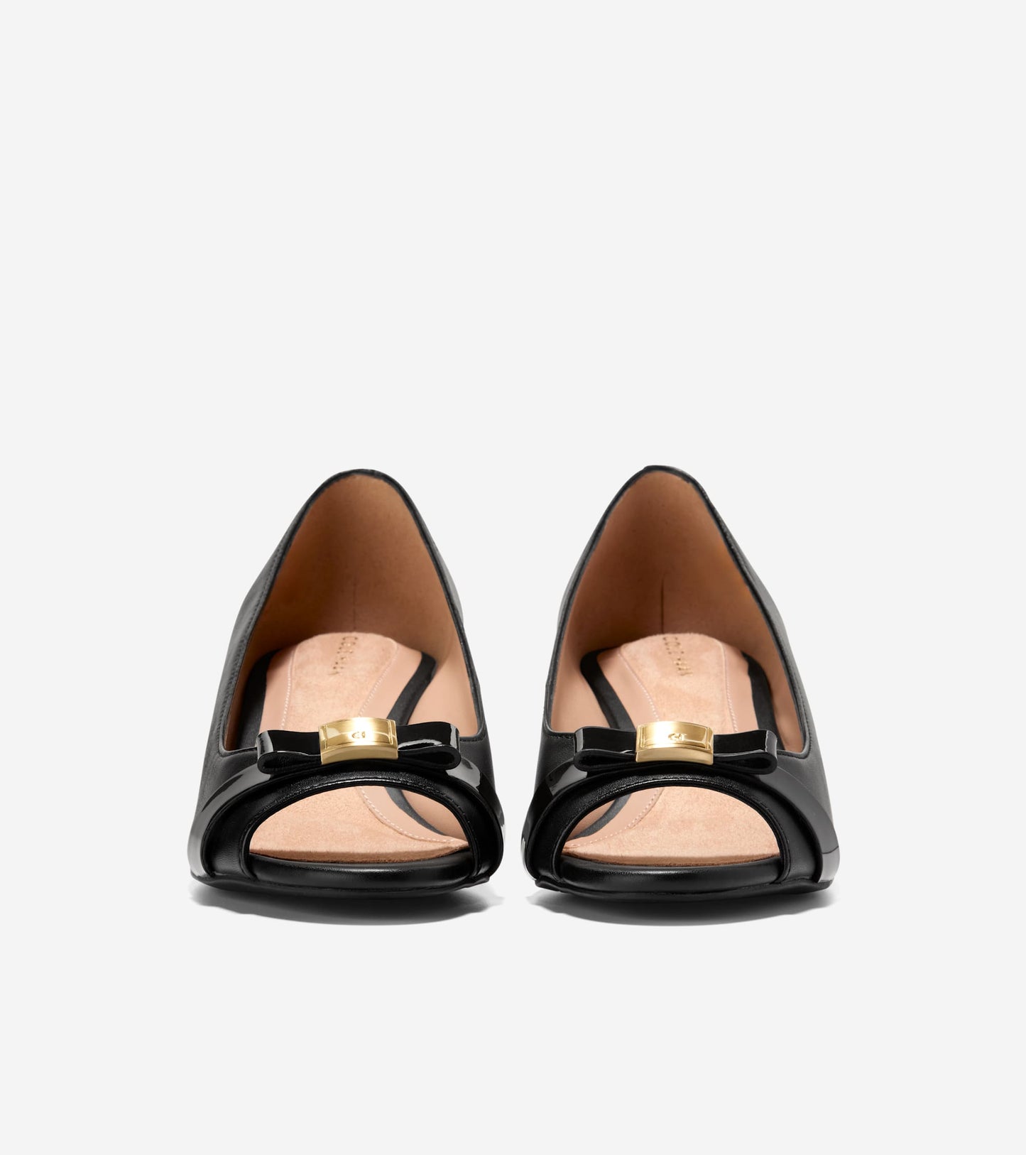 Women's Go-To Malta Peep Toe Bow Wedges in Black | Cole Haan